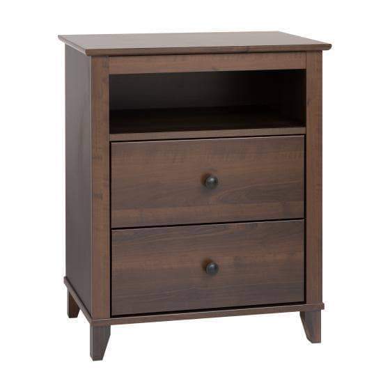 Prepac Yaletown Bedroom Collection Espresso Yaletown 2-Drawer Tall Nightstand - Multiple Options Available