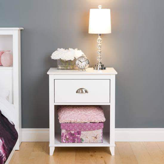 Prepac Yaletown Bedroom Collection White Yaletown 1-Drawer Tall Nightstand - Multiple Options Available