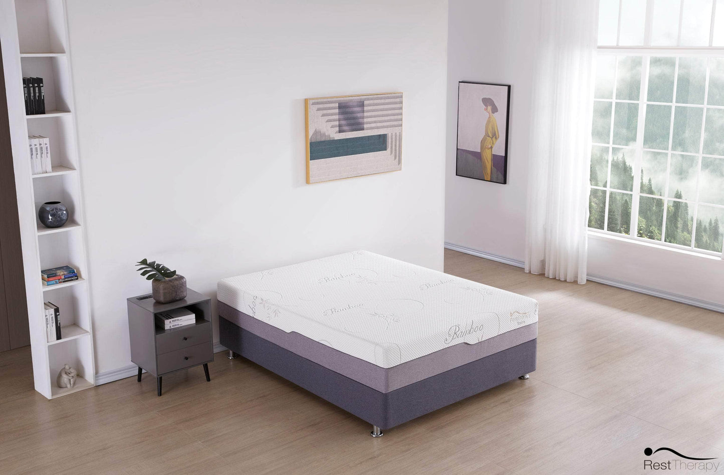 Rest Therapy Mattress 12 Inch Revive Bamboo Cool Gel Memory Foam Mattress - Available in 2 Sizes