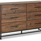 Rustic Classics Dresser Blackcomb Reclaimed Wood and Metal 6 Drawer Dresser in Coffee Bean