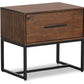 Rustic Classics Nightstand Blackcomb Reclaimed Wood and Metal 1 Drawer Nightstand in Coffee Bean
