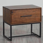 Rustic Classics Nightstand Blackcomb Reclaimed Wood and Metal 1 Drawer Nightstand in Coffee Bean