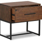 Rustic Classics Nightstand Blackcomb Reclaimed Wood and Metal 1 Drawer Nightstand in Coffee Bean