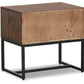 Rustic Classics Nightstand Blackcomb Reclaimed Wood and Metal 1 Drawer Nightstand in Coffee Bean