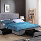 True Contemporary Bed Charlotte Grey Tufted Linen Platform Bed with Three Storage Drawers - Available in 3 Sizes