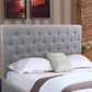 True Contemporary Bed Charlotte Grey Tufted Linen Platform Bed with Three Storage Drawers - Available in 3 Sizes