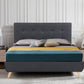 True Contemporary Bed Drew Dark Grey Tufted Linen Platform Bed - Available in 3 Sizes