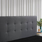 True Contemporary Bed Drew Dark Grey Tufted Linen Platform Bed - Available in 3 Sizes