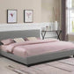 Lit plateforme en similicuir blanc Mirabel - Disponible en 3 tailles