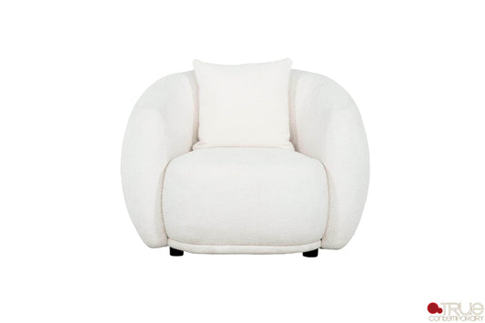 True Contemporary Chair Archibald Chair in Wolly Ivory