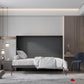 True Contemporary Murphy Wall Bed Heidi II Grey Horizontal Murphy Wall Pull Down Bed - Available in 3 Sizes