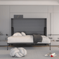 True Contemporary Murphy Wall Bed Heidi II Rustic Grey Horizontal Murphy Wall Pull Down Bed - Available in 3 Sizes