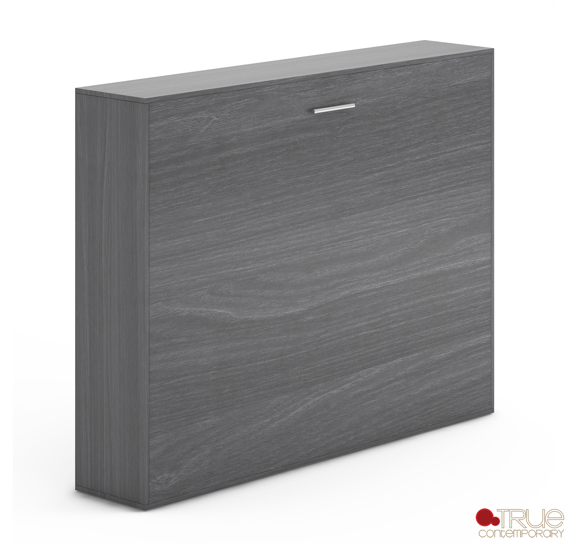 True Contemporary Murphy Wall Bed Heidi II Rustic Grey Horizontal Murphy Wall Pull Down Bed - Available in 3 Sizes