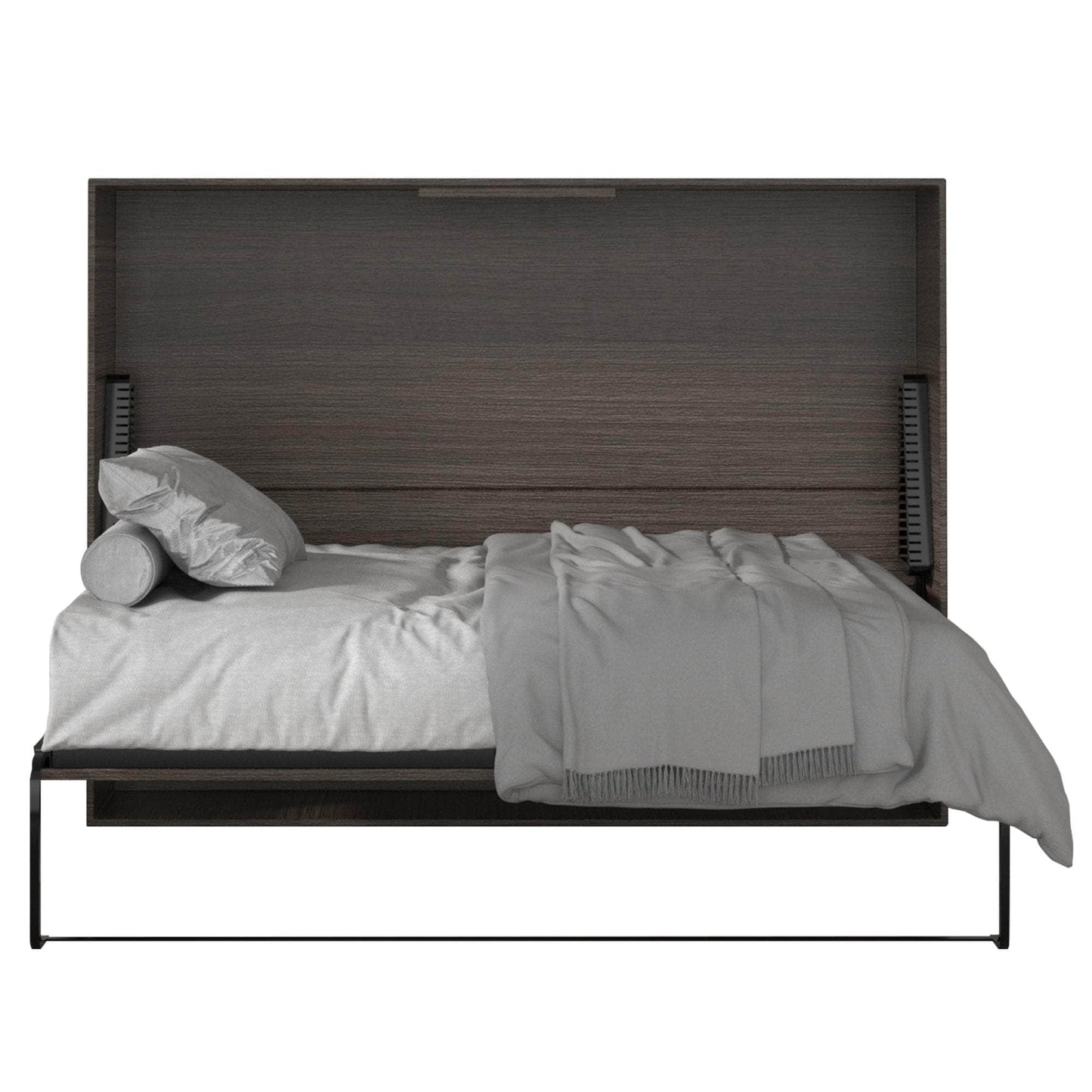 True Contemporary Murphy Wall Bed Twin Heidi Brown Horizontal Murphy Wall Pull Down Bed - Available in 3 Sizes