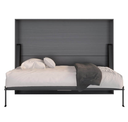 True Contemporary Murphy Wall Bed Twin Heidi II Rustic Grey Horizontal Murphy Wall Pull Down Bed - Available in 3 Sizes