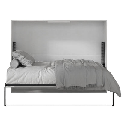 True Contemporary Murphy Wall Bed Twin Heidi White Horizontal Murphy Wall Pull Down Bed - Available in 3 Sizes
