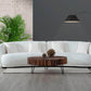 True Contemporary Sectional Archibald 2 Piece Curved Kidney Shaped Sectional Sofa and Chair Set in Wolly Ivory
