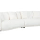 True Contemporary Sectional Archibald 2 Piece Curved Kidney Shaped Sectional Sofa and Chair Set in Wolly Ivory