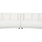 True Contemporary Sectional Archibald 2 Piece Curved Kidney Shaped Sectional Sofa and Chair Set in Wolly Ivory