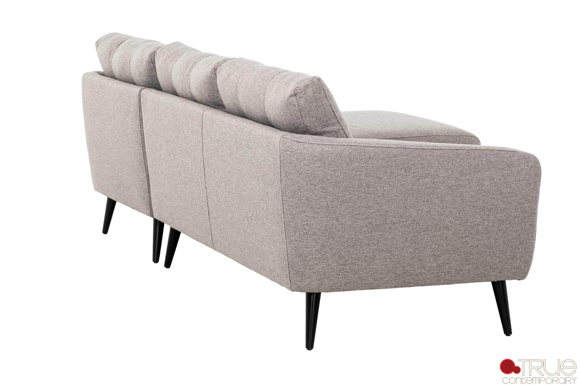 True Contemporary Sectional Elizabeth Tufted Sectional Sofa in Nia Grey