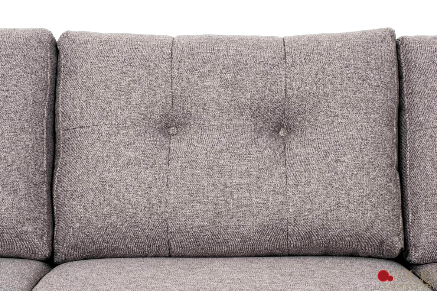 True Contemporary Sectional Elizabeth Tufted Sectional Sofa in Nia Grey