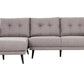 True Contemporary Sectional Left Facing Chaise Elizabeth Tufted Sectional Sofa in Nia Grey
