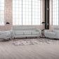 True Contemporary Sofa Set Grey William 3 Piece Tufted Faux Leather Sofa and Loveseat Set - Available in 2 Colours