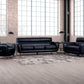 True Contemporary Sofa Set Midnight William 3 Piece Tufted Faux Leather Sofa and Loveseat Set - Available in 2 Colours