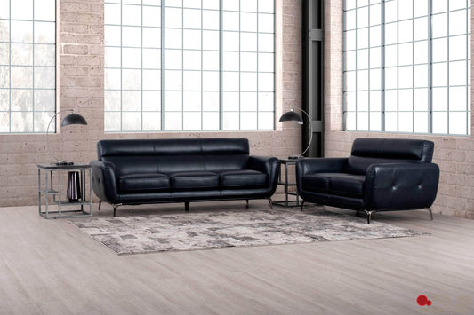 True Contemporary Sofa Set William 2 Piece Tufted Faux Leather Sofa and Loveseat Set - Available in 2 Colours